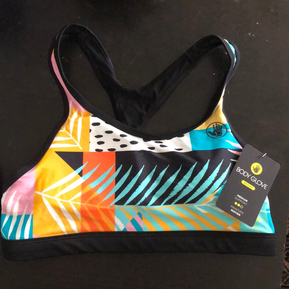 Body Glove medium support floral sports bra S